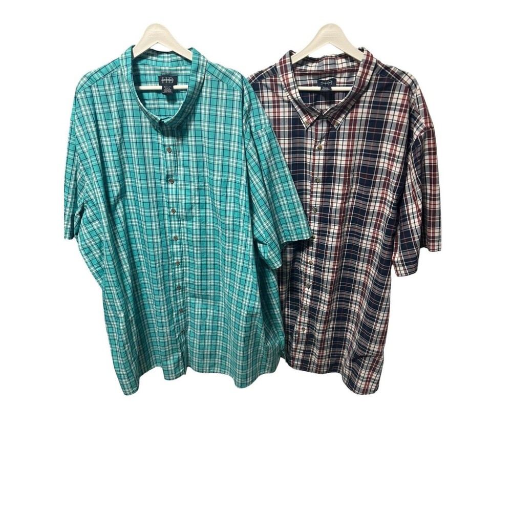 Harbor Bay Bundle Of Two Short Sleeve Button Down Shirts Size 5XLT